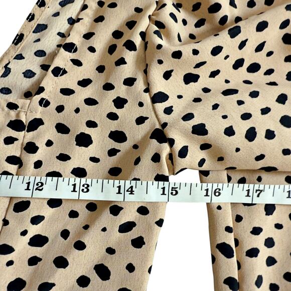 Altar'd State Brown Polka Dot Animal Print Long Sleeve Cropped Blouse Top XS - Picture 4 of 6